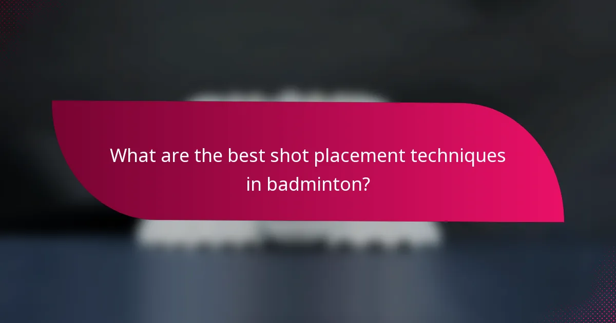 What are the best shot placement techniques in badminton?